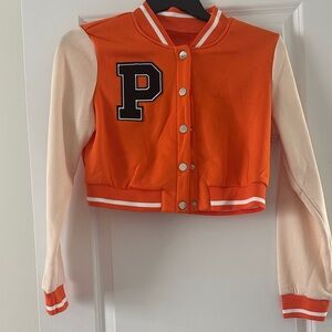 Orange Varsity Jacket.